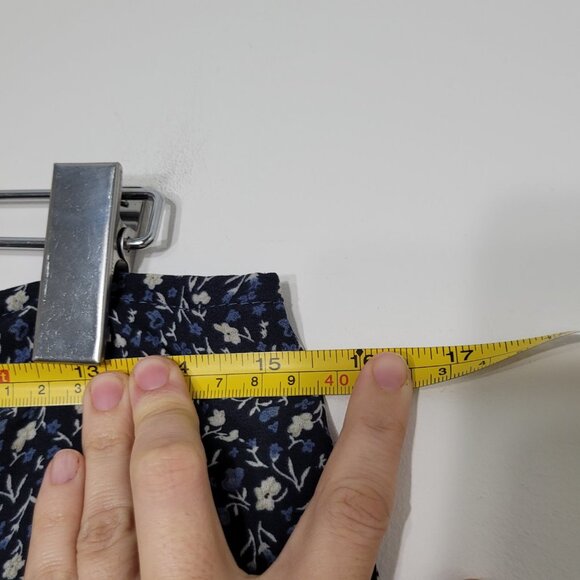Retro 90's Floral Blue Skirt Lined Y2K Floral Midi Skirt Straight Classic - Picture 7 of 8